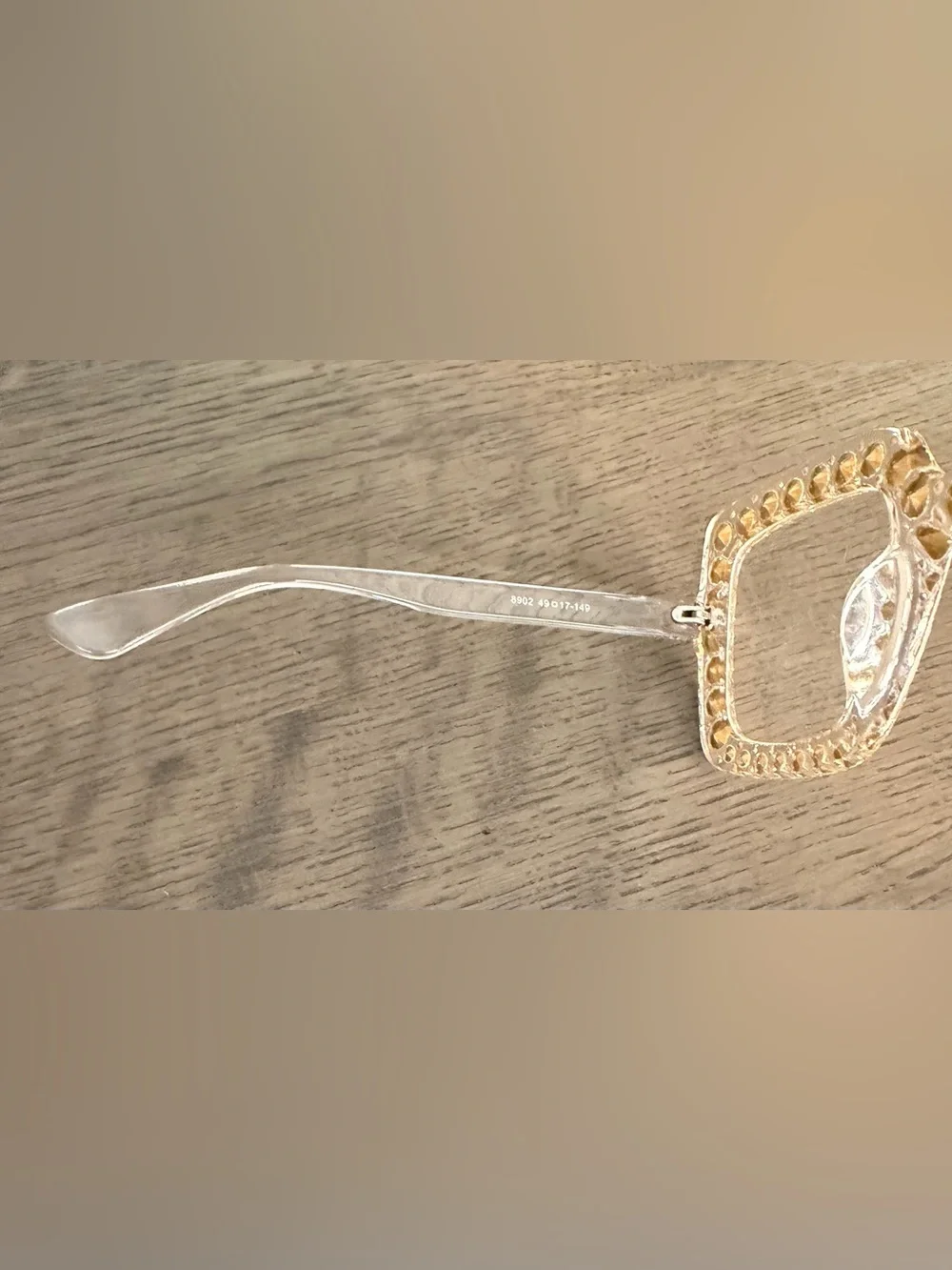 Clear Rhinestone-Embellished Fashion Glasses